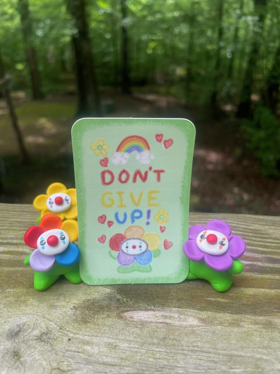 Don't Give Up - 2x3in Matte Vinyl Clown Sticker