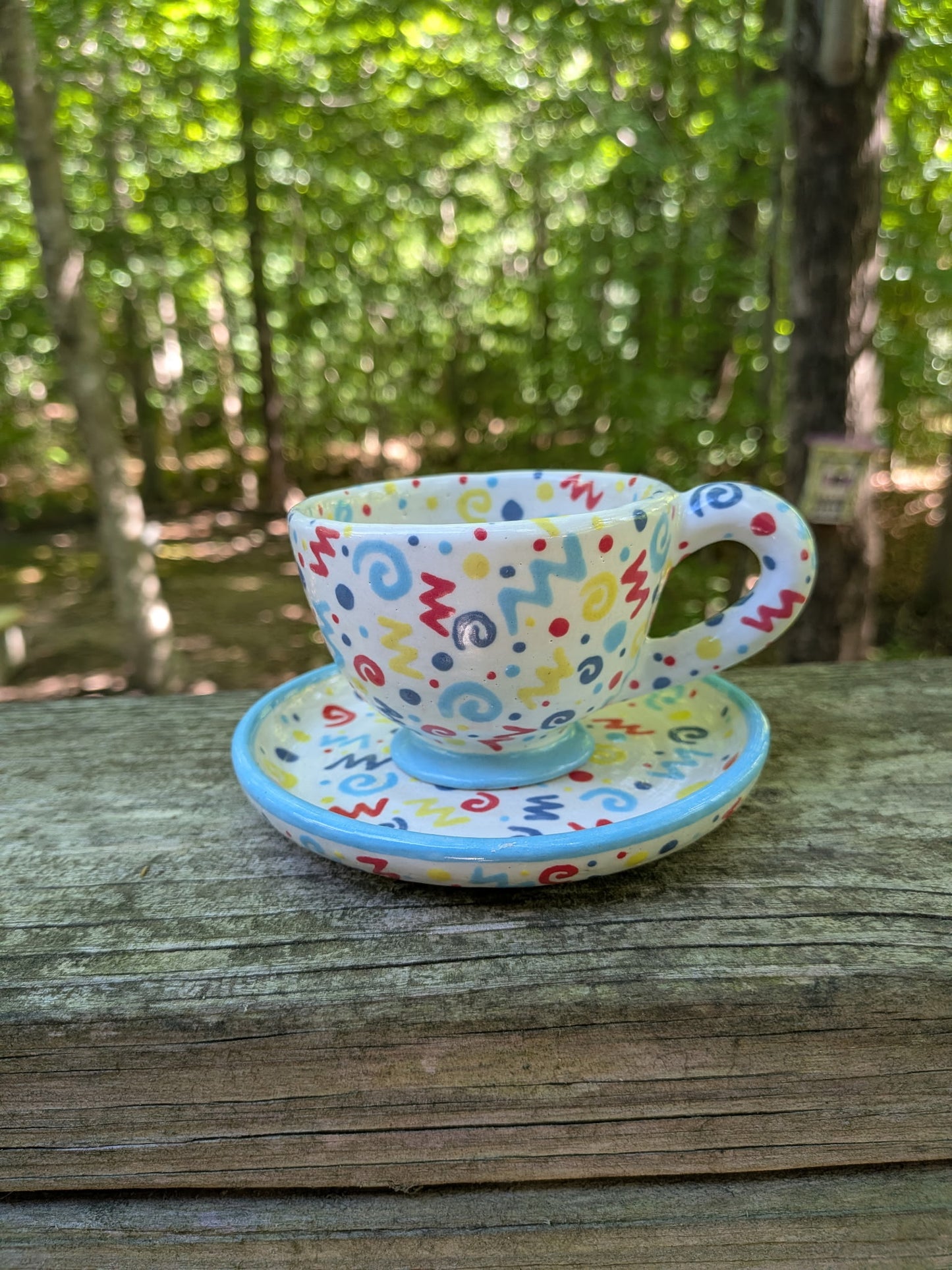 Confetti Teacup Cup and Saucer #1 (no defects)
