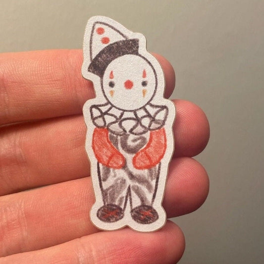Smooches the Clown - 0.9"x2" Kraft Paper Sticker