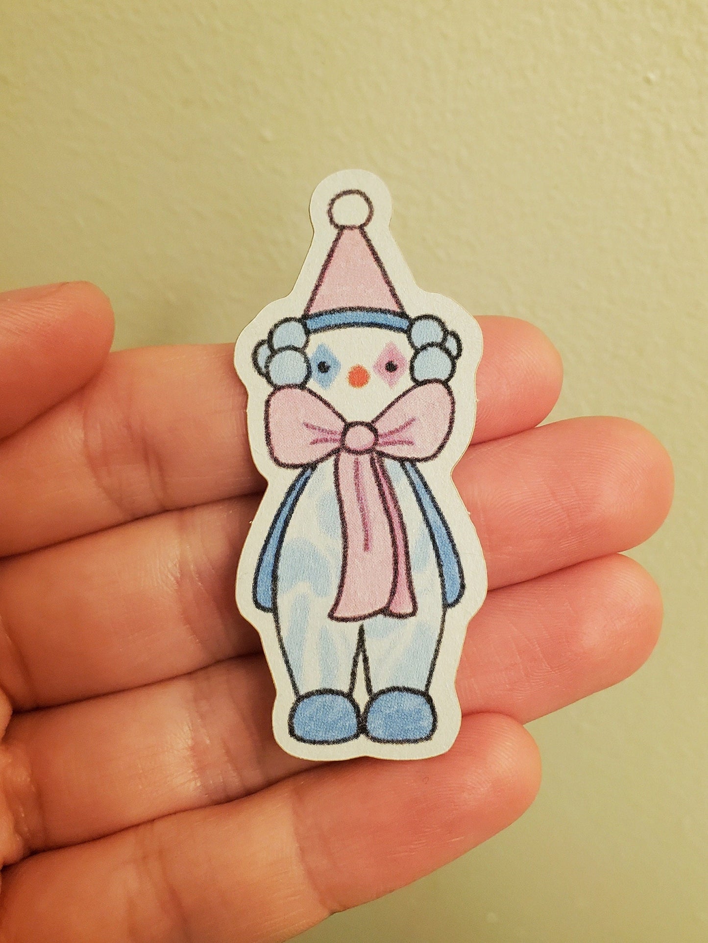 BonBon the Clown - 1"x2.3" Kraft Paper Sticker