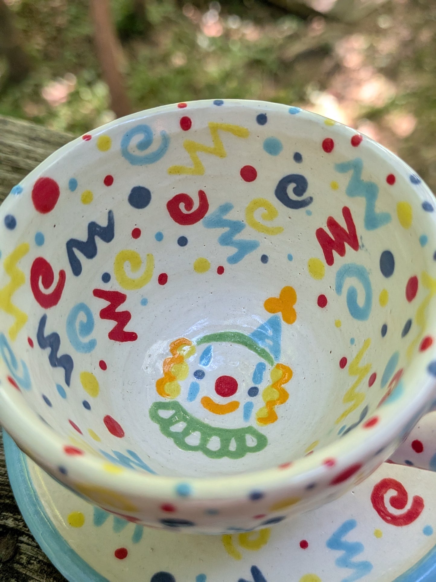 Confetti Teacup Cup and Saucer #2 (minor debris defect)