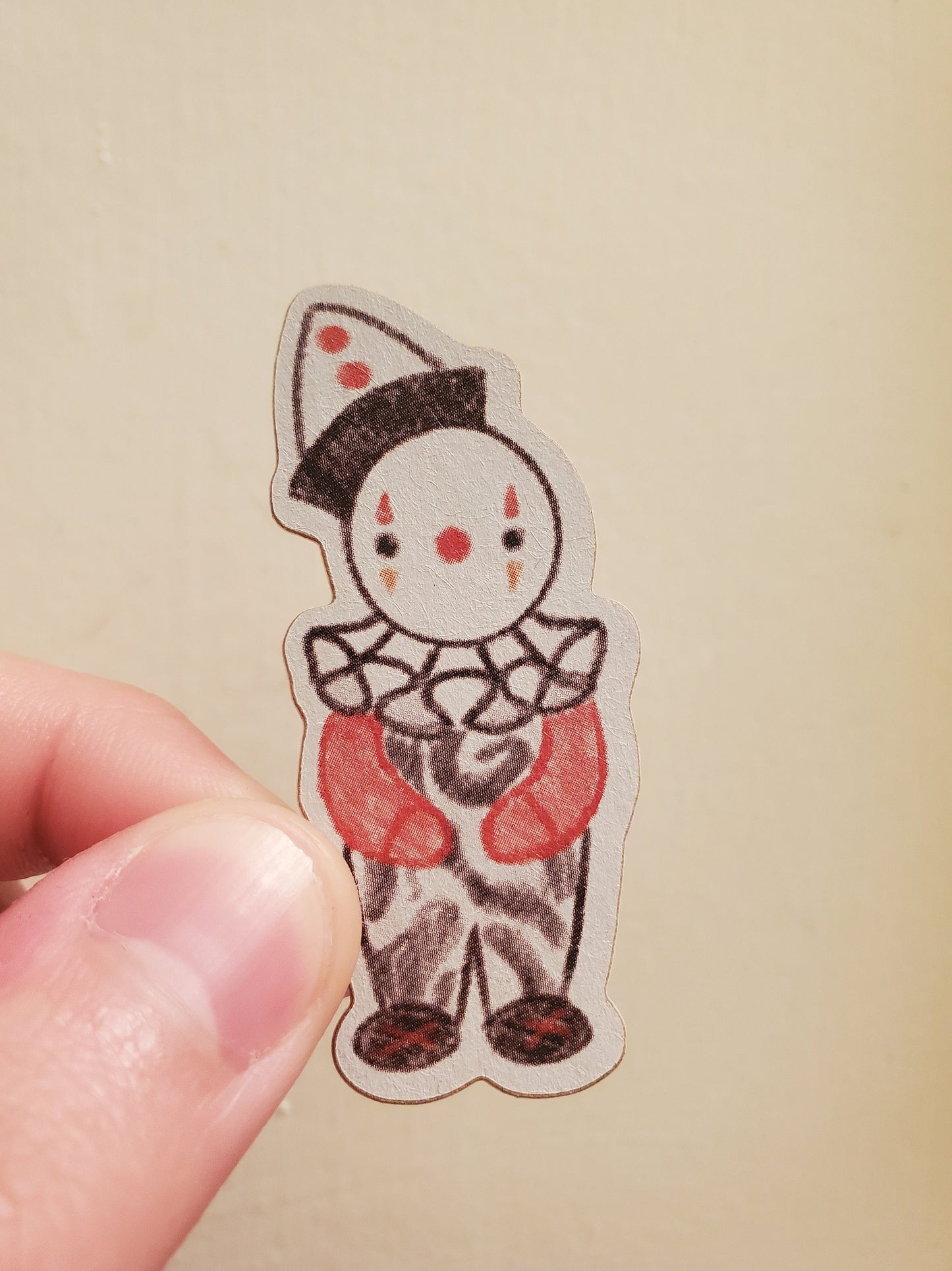 Smooches the Clown - 0.9"x2" Kraft Paper Sticker