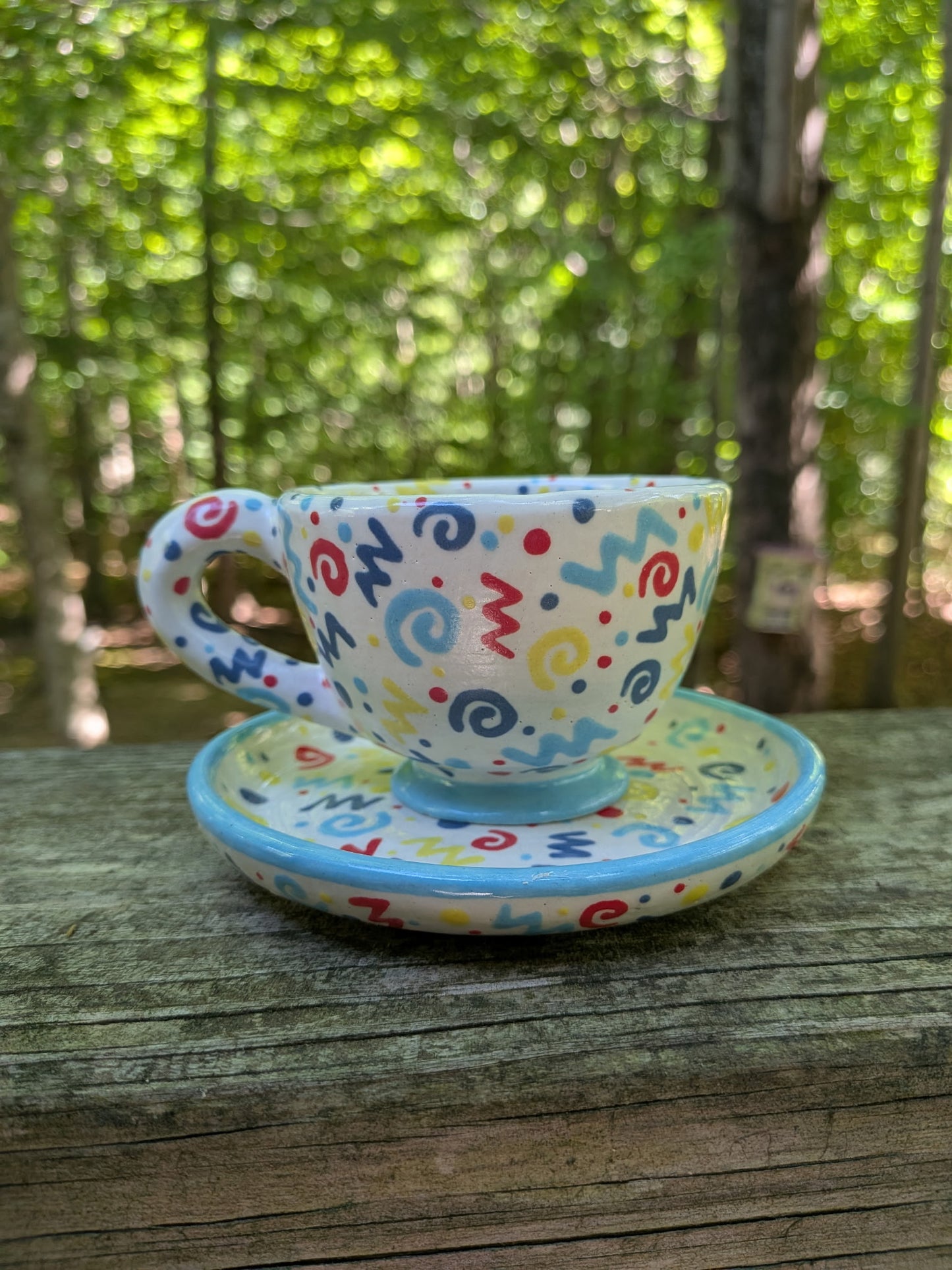 Confetti Teacup Cup and Saucer #1 (no defects)